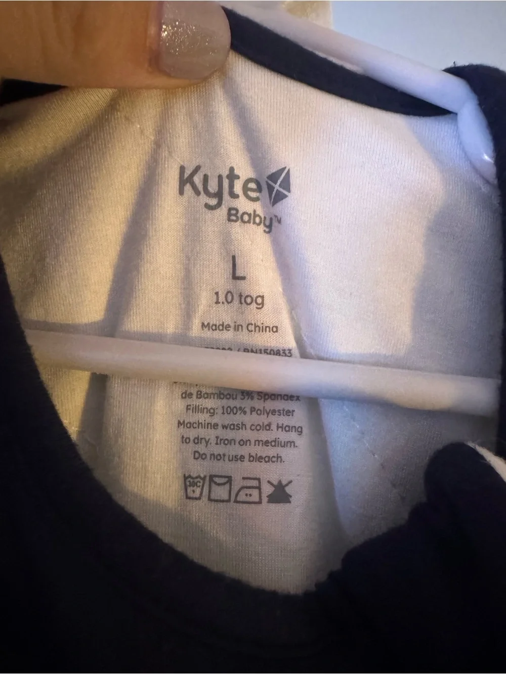 Kyte Baby Sleep Bag 1.0 TOG Size Large 18-36M Navy Bamboo Wearable Blanket